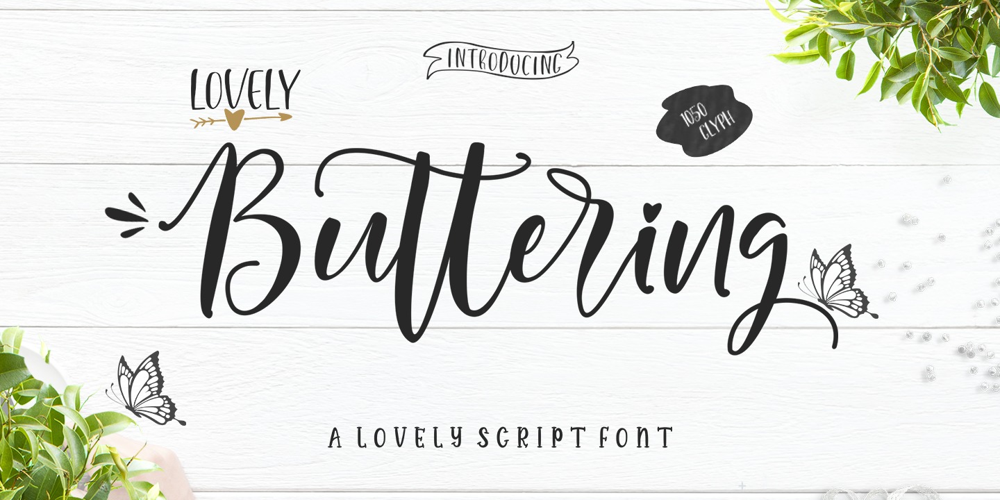 Пример шрифта Lovely Buttering Script